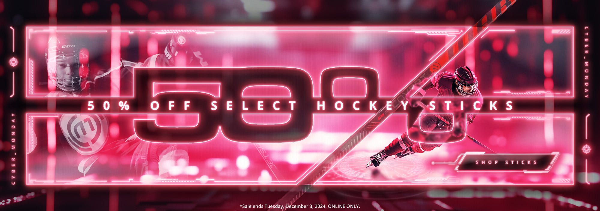 Cyber Monday Sale: 50% off select hockey sticks