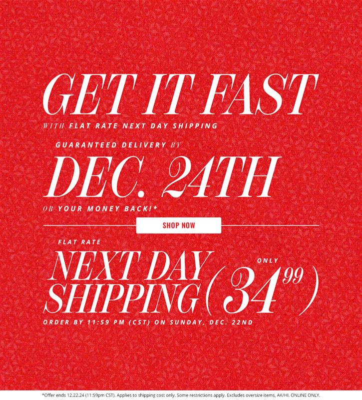 Guaranteed Delivery by December 24th – Or Your Money Back!