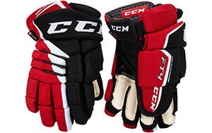 CCM Jetspeed FT4 Pro Hockey Gloves - Junior - Black/White - 11.0