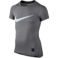 Nike Pro Hypercool HBR Youth Compression Short Sleeve Shirt in Carbon Heather/Black/White Size X-Small