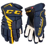 CCM Jetspeed FT4 Senior Hockey Gloves in Navy/Sunflower Size 14in