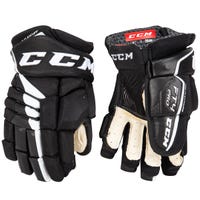 CCM Jetspeed FT4 Pro Junior Hockey Gloves in Black/White Size 11in