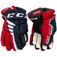 CCM Jetspeed FT4 Junior Hockey Gloves in Navy/Red/White Size 10in