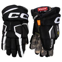 CCM Tacks AS-V Junior Hockey Gloves in Black/White Size 12in