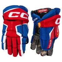 CCM Tacks AS-V Junior Hockey Gloves in Royal/Red/White Size 12in