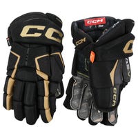 CCM Tacks AS-V Junior Hockey Gloves in Black/Gold Size 11in