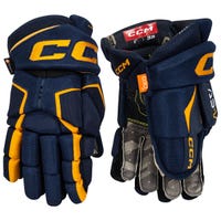 CCM Tacks AS-V Junior Hockey Gloves in Navy/Yellow Size 10in
