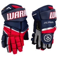 Warrior Alpha LX Pro Junior Hockey Gloves in Navy/Red Size 11in