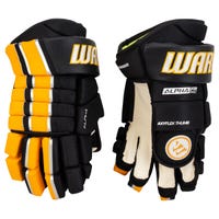 Warrior Alpha FR Pro Senior Hockey Gloves in Black/Gold Size 13in