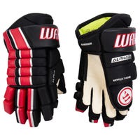 Warrior Alpha FR Pro Junior Hockey Gloves in Black/Red Size 11in