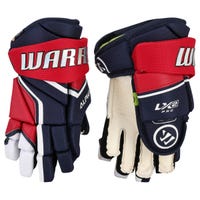 Warrior LX2 Pro Youth Hockey Gloves in Navy/Red Size 8in