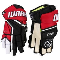 Warrior LX2 Senior Hockey Gloves in Black/Red/White Size 15in