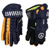 Warrior FR2 Junior Hockey Gloves in Navy/Sport Gold Size 10in