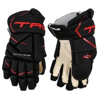True Catalyst 5X3 Junior Hockey Gloves in Black/Red Size 12in