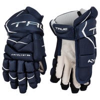 True Catalyst 7X3 Junior Hockey Gloves in Navy Size 10in