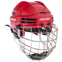 Bauer Re-Akt 75 Hockey Helmet Combo in Red/Navy
