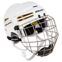 Bauer Re-Akt 75 Hockey Helmet Combo in White/Gold