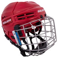 Bauer IMS 5.0 II Hockey Helmet Combo in Red