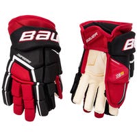 Bauer Supreme 3S Pro Intermediate Hockey Gloves in Black/Red Size 12in
