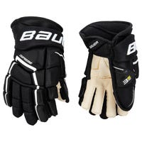Bauer Supreme 3S Pro Intermediate Hockey Gloves in Black/White Size 12in