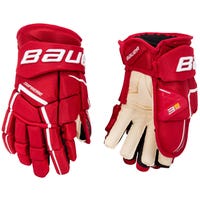 Bauer Supreme 3S Pro Intermediate Hockey Gloves in Red Size 12in