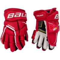 Bauer Supreme 3S Pro Junior Hockey Gloves in Red Size 10in