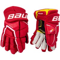 Bauer Supreme 3S Intermediate Hockey Gloves in Red Size 13in
