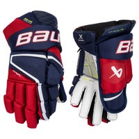 Bauer Vapor Hyperlite Senior Hockey Gloves in Navy/Red/White Size 14in