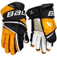 Bauer Vapor Hyperlite Senior Hockey Gloves in Black/Gold Size 14in
