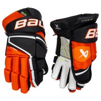 Bauer Vapor Hyperlite Senior Hockey Gloves in Black/Orange Size 15in