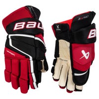 Bauer Vapor 3X Pro Senior Hockey Gloves in Black/Red Size 14in