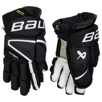 Bauer Vapor Hyperlite Intermediate Hockey Gloves in Black/White Size 12in