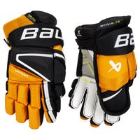Bauer Vapor Hyperlite Intermediate Hockey Gloves in Black/Gold Size 13in