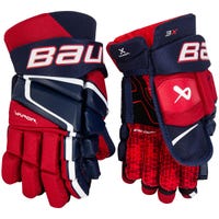 Bauer Vapor 3X Intermediate Hockey Gloves in Navy/Red/White Size 12in
