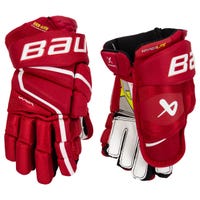 Bauer Vapor Hyperlite Junior Hockey Gloves in Red Size 10in