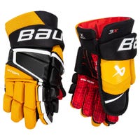 Bauer Vapor 3X Intermediate Hockey Gloves in Black/Gold Size 12in