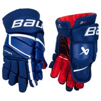 Bauer Vapor 3X Intermediate Hockey Gloves in Blue Size 12in
