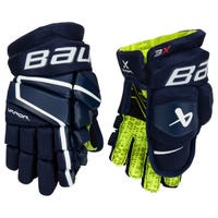 Bauer Vapor 3X Junior Hockey Gloves in Navy Size 10in