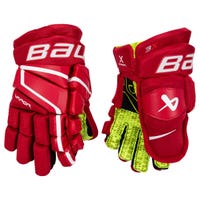 Bauer Vapor 3X Junior Hockey Gloves in Red Size 10in
