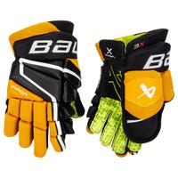 Bauer Vapor 3X Junior Hockey Gloves in Black/Gold Size 10in