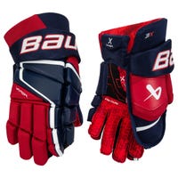 Bauer Vapor 3X Senior Hockey Gloves in Navy/Red/White Size 14in