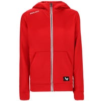 Bauer Team Fleece Full Zip Youth Sweatshirt in Red Size X-Large