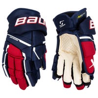 Bauer Supreme M5 Pro Senior Hockey Gloves in Navy/Red/White Size 15in