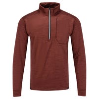 Bauer Textured Fleece Senior Half Zip Pullover Sweatshirt in Burgundy Size XX-Large