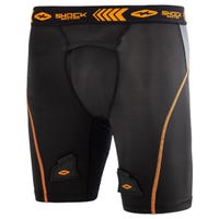 Shock Doctor Compression Senior Jock Shorts w/Cup in Black/Orange Size X-Small