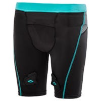 Shock Doctor Compression Women's Jill Shorts w/Cup in Black/Blue Size Small