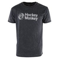 "Monkeysports HockeyMonkey Logo Adult Short Sleeve T-Shirt in Charcoal Size Large"