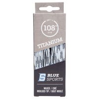 Blue Sports Titanium Waxed Molded Tip Laces in White