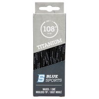 Blue Sports Titanium Waxed Molded Tip Laces in Black