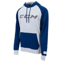 CCM Authenticity Fleece Adult Pullover Hoody in Athletic Grey/Ocean Blue Size Small